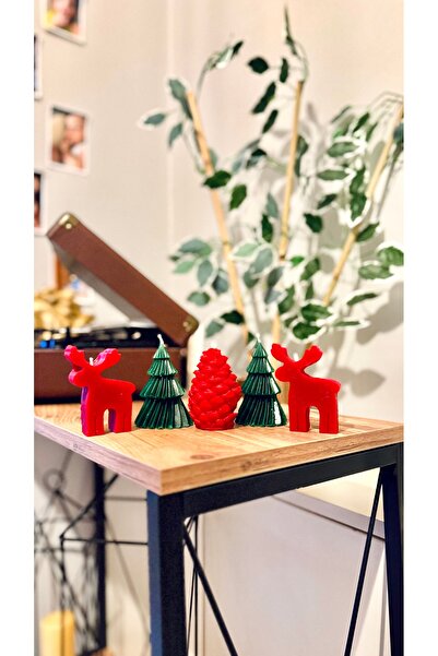 LARA küçük dükkan atolyesi 5’li Adet Çam Ağacı Geyik Kozalak