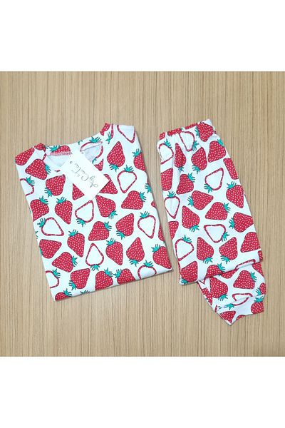 AyCaTa Strawberry Patterned Girl's Pajama Set