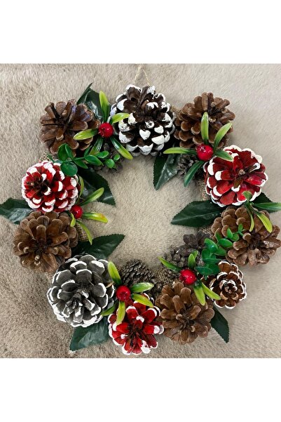 Marrone زينة باب السنة الجديدة، زخرفة باب مخروطية، زخرفة الطاولة