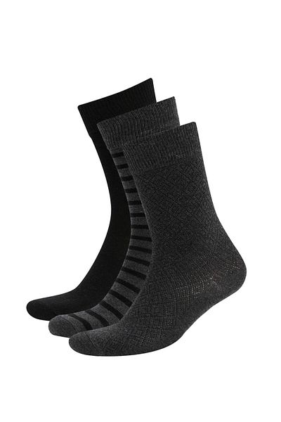 DeFacto Men's 3-Piece Cotton Long Socks
