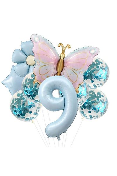 DÜVENCİ TİCARET Big Butterfly Age Balloon Set