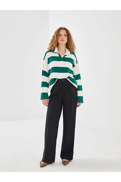 LC Waikiki Pantaloni negri largi pentru femei