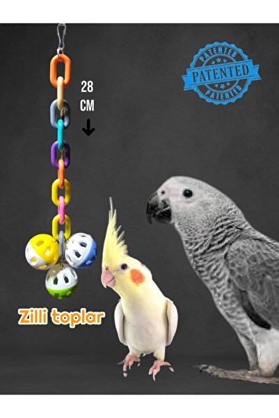 ozzipetshop Jako Pakistan Papağan Renkli Toplu Zilli Oyuncak 27-28 Cm