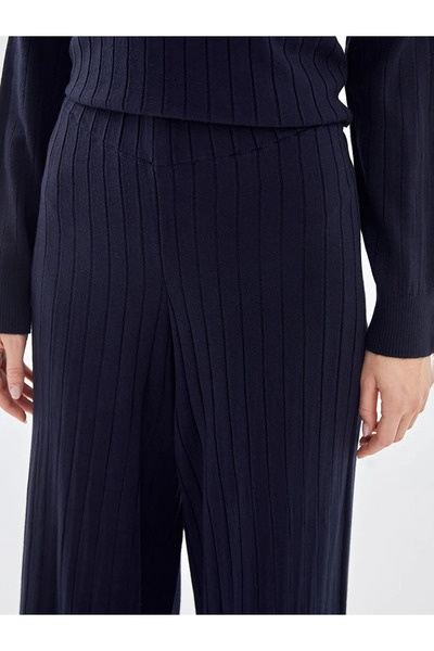 LC Waikiki LCW Modest Lacivert Beli Lastikli Kadın Triko Pantolon