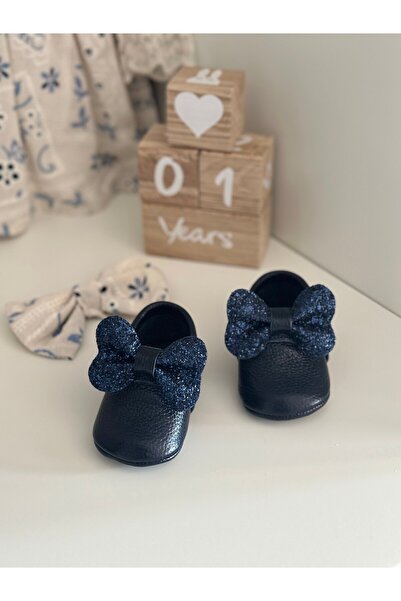 Li Puna Genuine Leather Navy Blue Baby Loafers - Pody