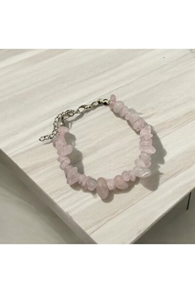 Sunshe Atelier Pembe kuvars Doğal Kırıktaş Bileklik