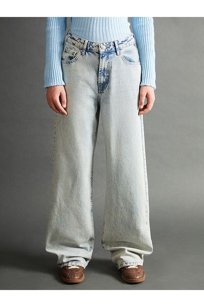 LC Waikiki Pantaloni de jeans pentru femei Lcwk Wideleg