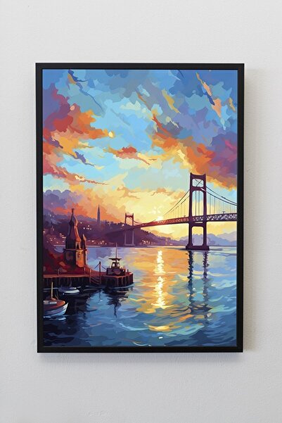 illustroworks Istanbul Kız Kulesi - Çerçevesiz Özgün Tasarım Tablo Poster Duv...