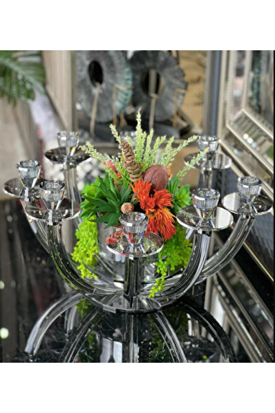 MIARIK DESIGN & DEKORASYON 8 Kollu Kristal Mumluk