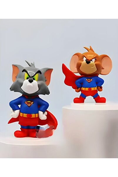 Dek Toy Store مجموعة شخصيات بانداي توم وجيري الخارقة - مجموعة خاصة مع زي سوبرمان