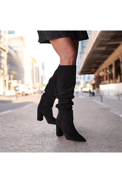 Aliçimen STRAW BLACK DİZÜST ÇİZME