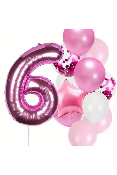 CANSIN 6 Year Old Number Foil Balloon Set