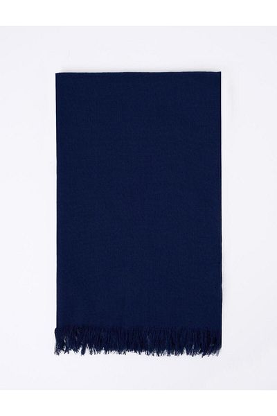 Jimmy Key Βασικό σάλι με φούντες Navy Blue