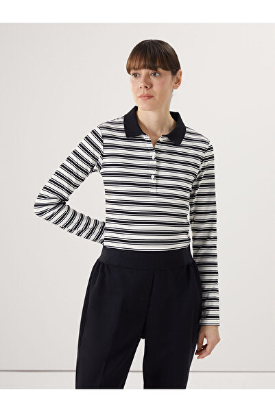 LC Waikiki Lw - Polo Neck Striped Women's T-Shirt