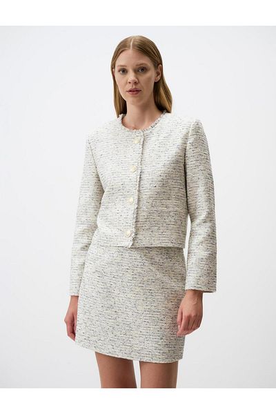 Jimmy Key Fusta mini cu model cu croială dreaptă mixtă