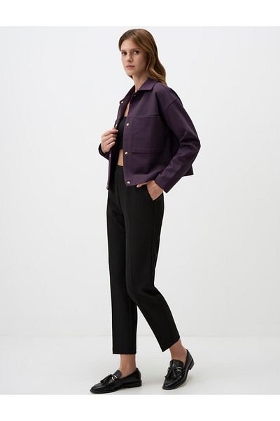 Jimmy Key Black High Waist Short Fabric Trousers