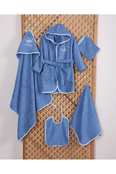 Lavin %100 COTTON YENİ DOĞAN ERKEK BEBEK HEDİYELİK BORNOZ SETİ