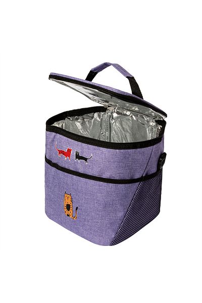 Biggdesign Cats Insulated Lunch Bag, Purple