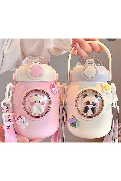 ithalattan Pink Children's Sports Thermos - 6/12 Hours, Double Layer, Stainless Steel, 700ml