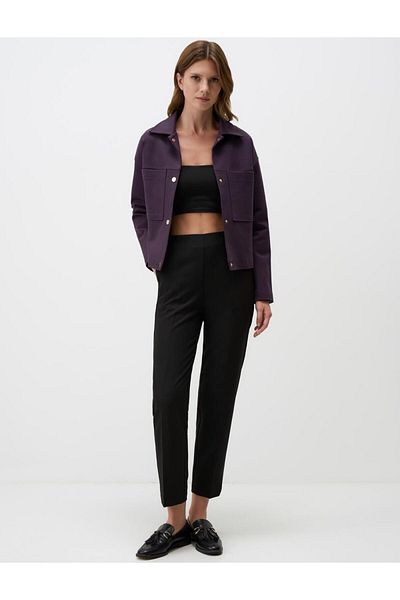 Jimmy Key Black High Waist Short Fabric Trousers