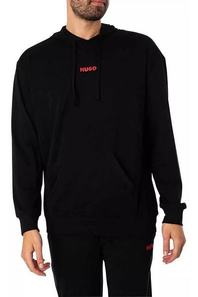 HUGO Men's Black Sweatshirt - Hooded Neck, Regular Fit, Cotton, Long Sleeve 50518693 -001