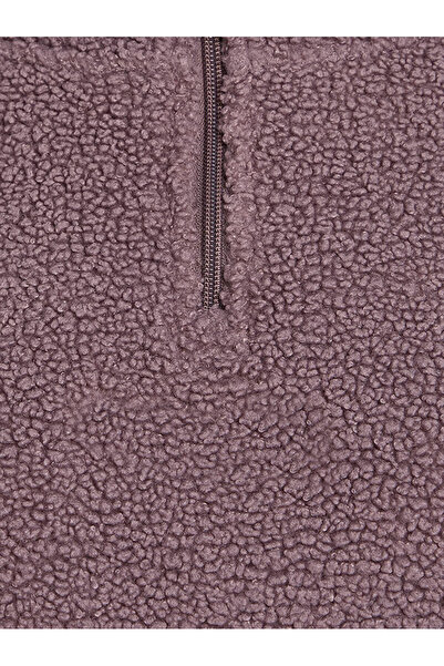 Calvin Klein Kadın Yarım Fermuarlı Dik Yaka Uzun Kollu Crop Mor Ceket 00GWF4W307-PFK