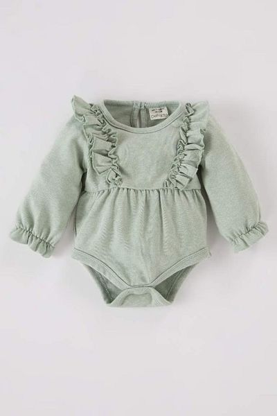 DeFacto Neugeborenes Baby – Strick-Body mit Rundhalsausschnitt und langen Ärmeln D6013A524WN