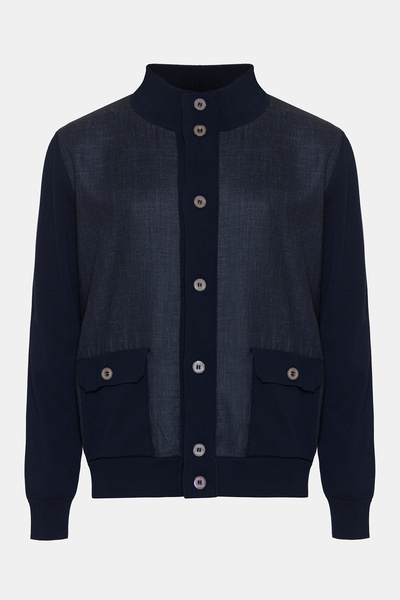 Edwards Erkek Lacivert Düğmeli Cep Detaylı Hırka