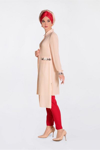 Alvina Pul Payet Detail Asymetric Chiffon Tunic 4077-1