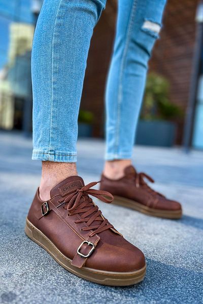 Joy Man J191 Side Buckle - Orthopedic Sole Casual Ανδρικά αθλητικά παπούτσια - CTT Tan