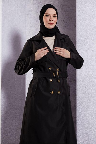 TRENDTESETTÜR ΓΥΝΑΙΚΕΙΑ ΜΑΥΡΗ ΖΩΝΗ TRENCH COAT T 2703