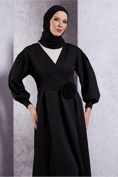 TRENDTESETTÜR Γυναικείο φόρεμα με μαύρη ζώνη - T 6183