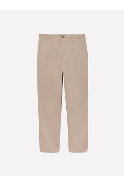 Sisley Ανδρικό παντελόνι Chino σε ανοιχτό καφέ βαμβακερό μεικτό στενό κομμένο