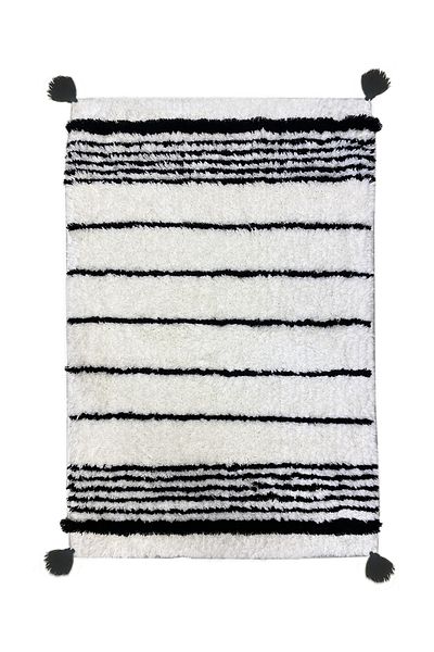 Chilai Home Λευκό 60x100 εκ. Βαμβακερό χαλάκι μπάνιου με φούντα