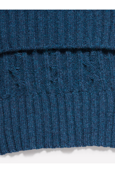 Sisley Ανδρικό πλεκτό κασκόλ από μαρτυρικό μάλλινο μείγμα σε μπλε ναυτικό χρώμα