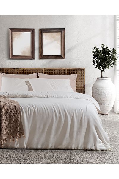 Madame Coco Perineal Ecru Double Jacquard Duvet Cover Set