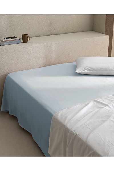 Madame Coco Manon Single Blue Ranforce 100% Cotton Elastic Bed Sheet