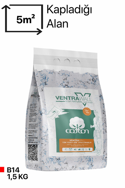 Ventrawall Isı Ve Ses Yalıtımlı - Iç Cephe - Ipek Sıva - Duvar Boyası - Mavi - 1,5 Kg - 5m² - B14