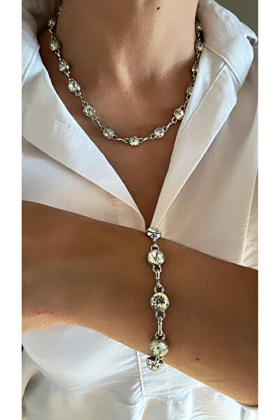 by özllem Sparkle Necklace and Bracelet Set
