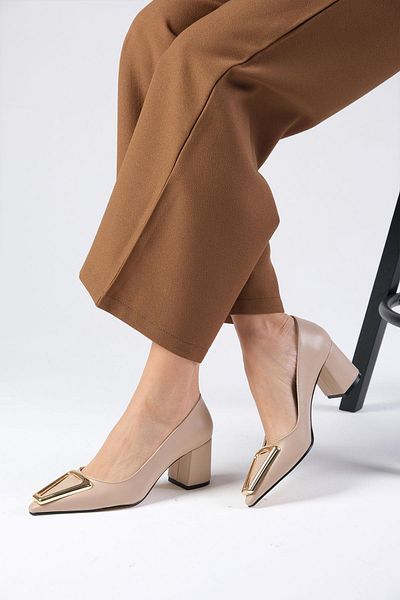 Mio Gusto Lucinda Skin Color Women's Heeled Shoes