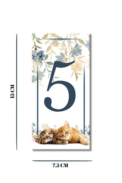 MODA CERO Fun Kitten Ceramic Door Number No:05