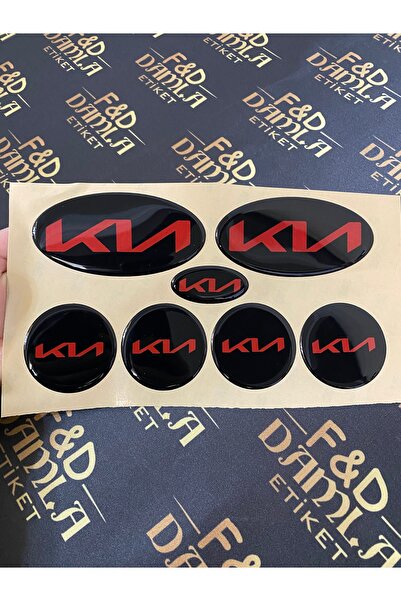 FD Damla Etiket مجموعة تزيين الشعار الأحمر - حروف كيا سيد، ريو، سيراتو، بيكان...