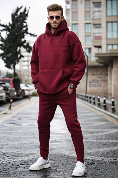 BayBayan Ανδρικό σετ φόρμας oversize με χοντρό νήμα 3 κλώνων