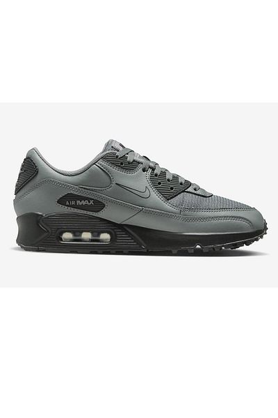 Nike Air Max 90 Gray Men's Sneaker - Genuine Leather,''Multi Swoosh'' Fa23