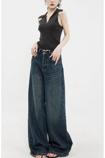 DEEFWEAR Pofidi Vintage Navy Wash Baggy Jeans