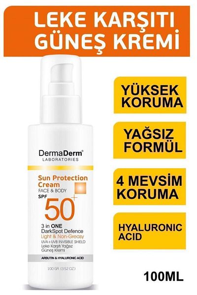DermaDerm Dermaderm 3 in 1 Anti-Blemish Cream - Face and Body, Spf 50 100 Gr