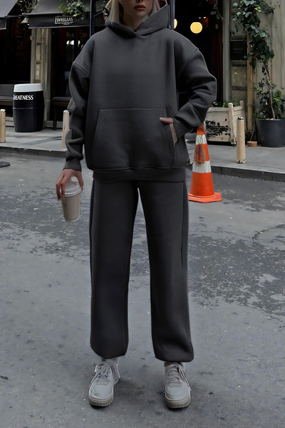 YAKAMEL Χοντρό χειμερινό σετ φόρμας σε φαρδιά γραμμή