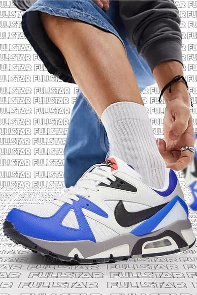 Nike Λευκό Μπλε Κόκκινο Γνήσιο Δερμάτινο Ανδρικό Sneaker - Air Structure