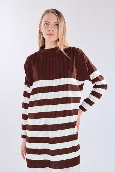 Rays Πλεκτό χιτώνα Bitter Brown 5330 ριγέ