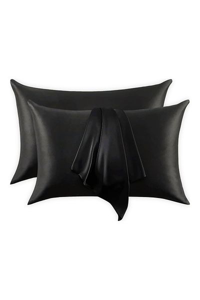Nomads Felt Black Silk Pillowcase %100 Mulberry Silk, 16 Momme, Sleep Comfort for Skin and Hair (1 Piece, 50X70 cm)